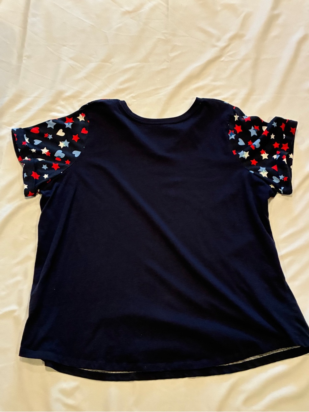 Women Within V-Neck Cuffed Americana Print Tee Top 2X - Picture 6 of 8